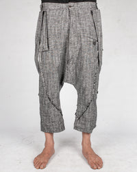 La haine inside us - Drop crotch linen trouser grey - Stilett.com