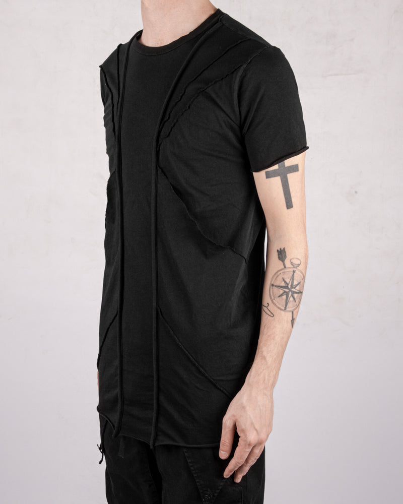 Flamed jersey t-shirt black