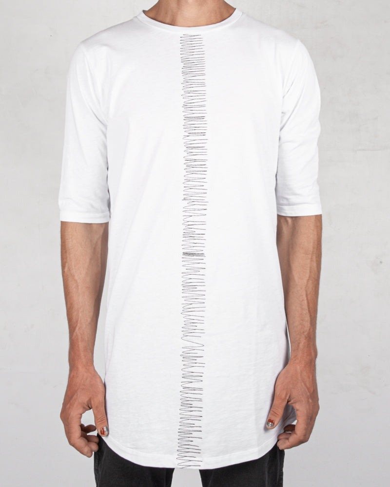 La haine inside us - Frontal seam tshirt long white - Stilett.com