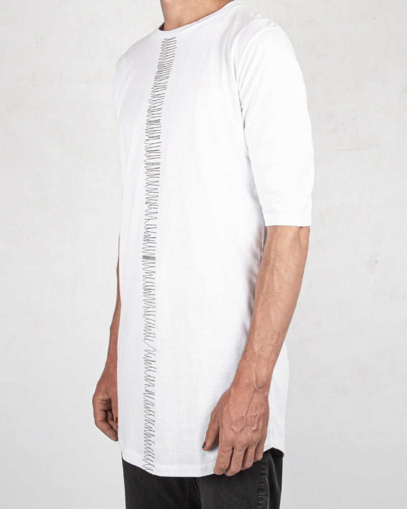 La haine inside us - Frontal seam tshirt long white - Stilett.com