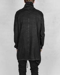 Laminated asymmetric fleece cardigan