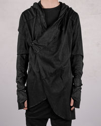 Laminated cotton tretch cardigan