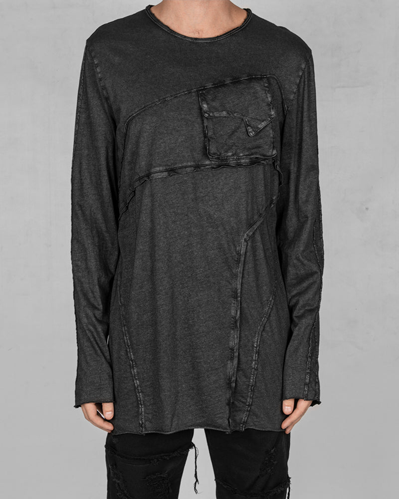 Laminated jersey cotton sweater
