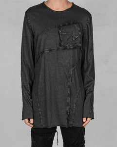 Laminated jersey cotton sweater