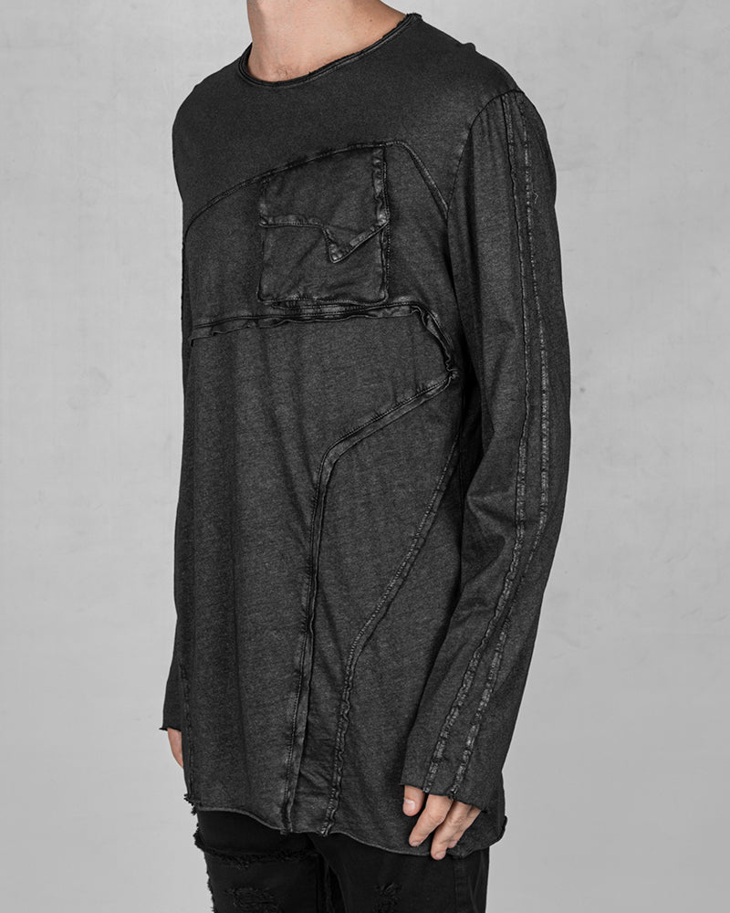 Laminated jersey cotton sweater