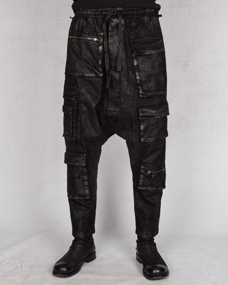 La haine inside us - Laminated low crotch gabardina cotton trouser - Stilett.com