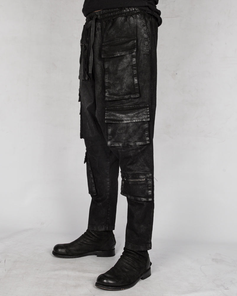 La haine inside us - Laminated low crotch gabardina cotton trouser - Stilett.com