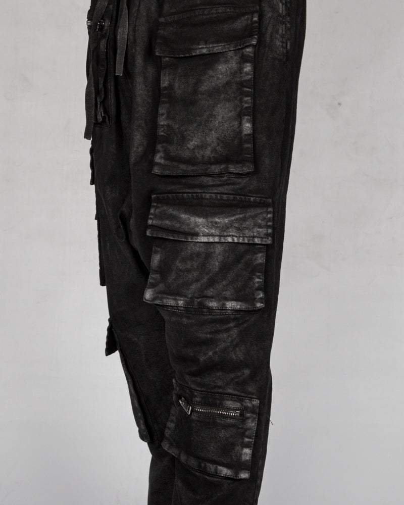 La haine inside us - Laminated low crotch gabardina cotton trouser - Stilett.com