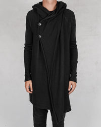 La haine inside us - Long asymmetric wool cardigan - Stilett.com