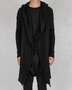 La haine inside us - Long asymmetric wool cardigan - Stilett.com