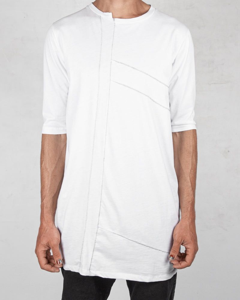 La haine inside us - Long contrast seamed tshirt white - Stilett.com