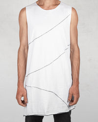 La haine inside us - Long crew neck tank top white - Stilett.com