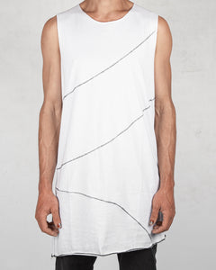 La haine inside us - Long crew neck tank top white - Stilett.com