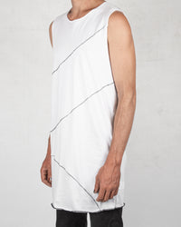 La haine inside us - Long crew neck tank top white - Stilett.com