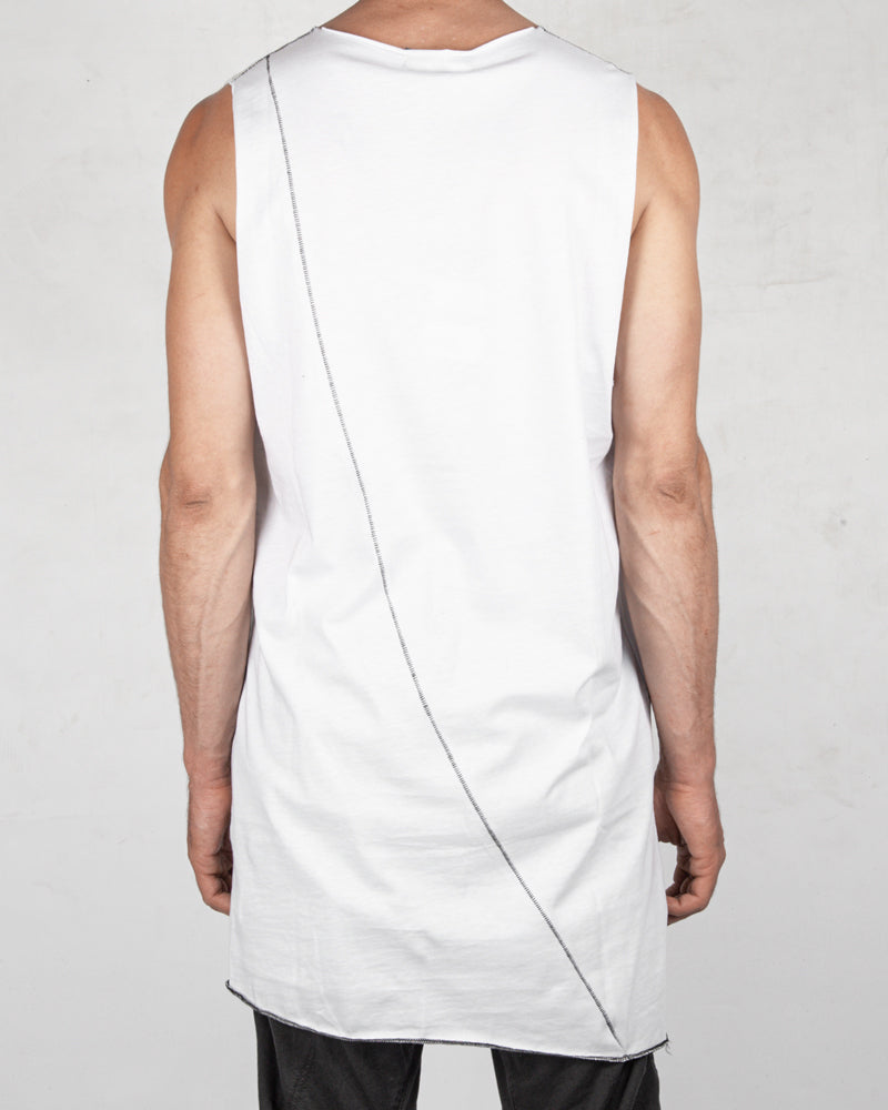 La haine inside us - Long crew neck tank top white - Stilett.com