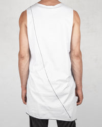La haine inside us - Long crew neck tank top white - Stilett.com