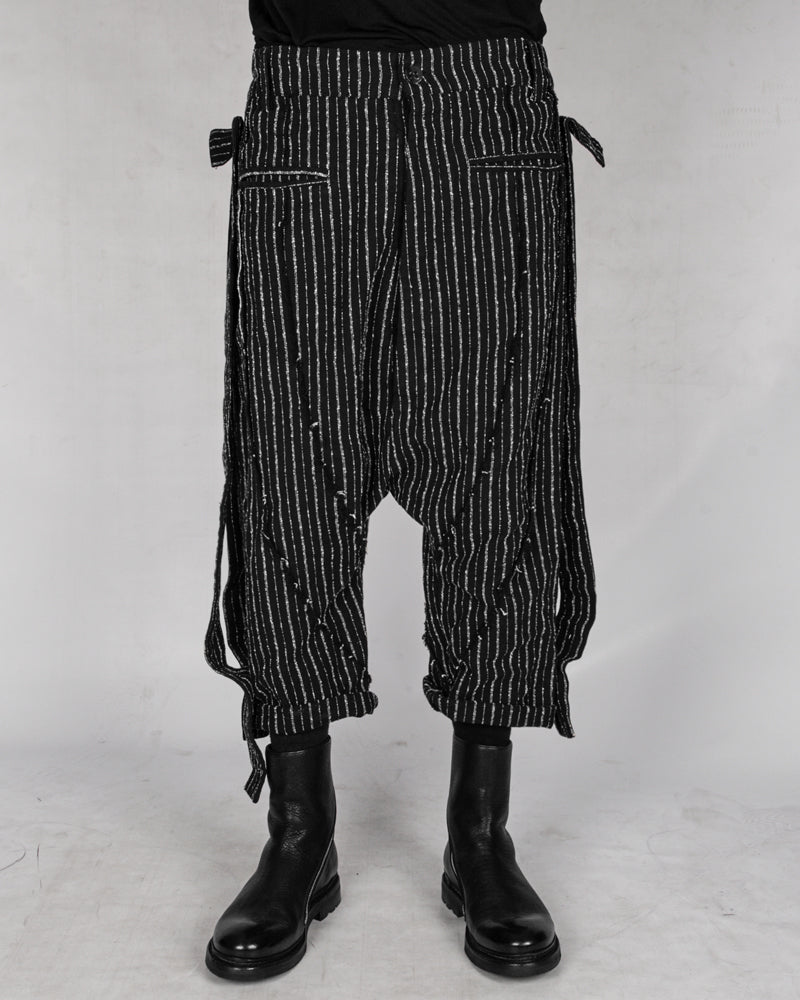 La haine inside us - Low crotch pinstripe cotton trousers - Stilett.com