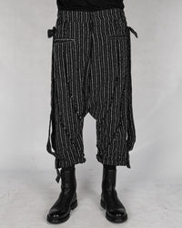 La haine inside us - Low crotch pinstripe cotton trousers - Stilett.com