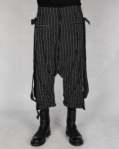 La haine inside us - Low crotch pinstripe cotton trousers - Stilett.com