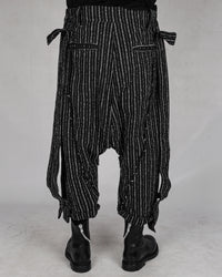 La haine inside us - Low crotch pinstripe cotton trousers - Stilett.com