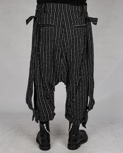 La haine inside us - Low crotch pinstripe cotton trousers - Stilett.com