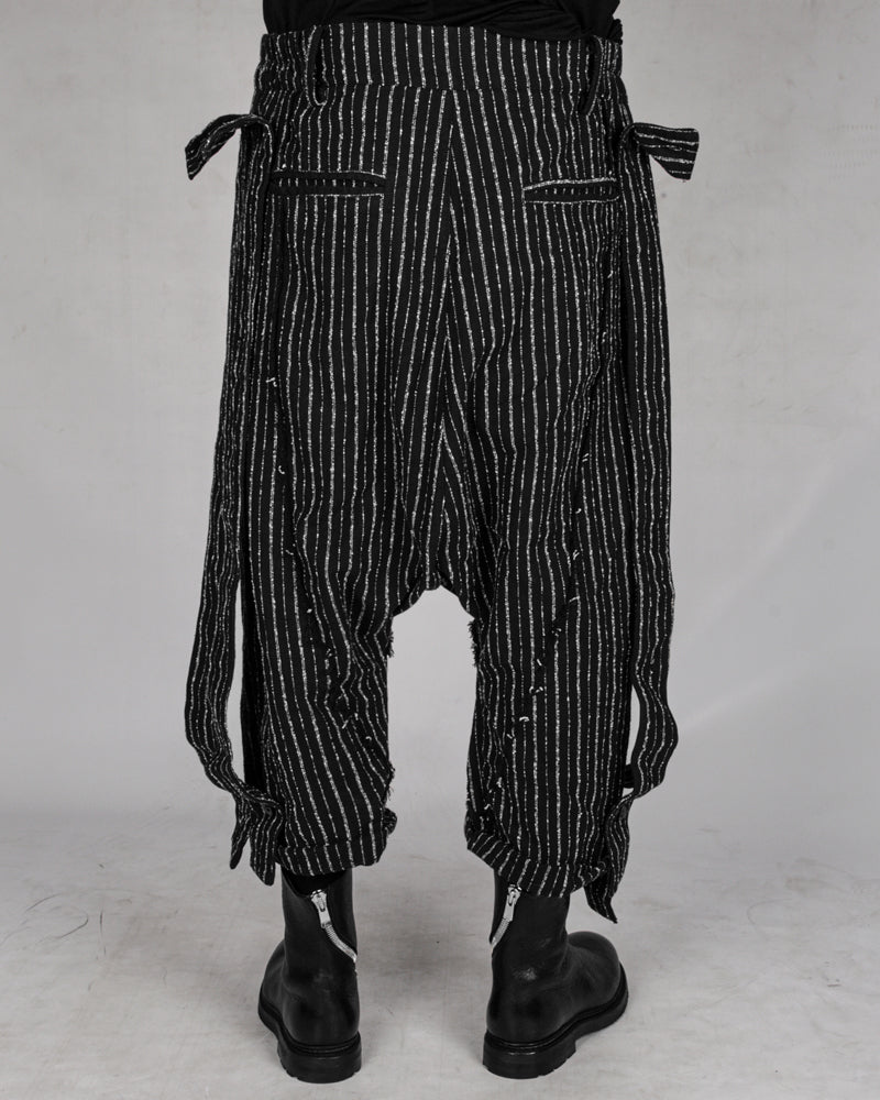 La haine inside us - Low crotch pinstripe cotton trousers - Stilett.com