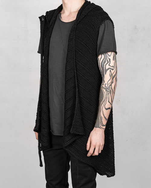 La haine inside us - Mostak knitted asymmetric oversize vest - https://stilett.com/