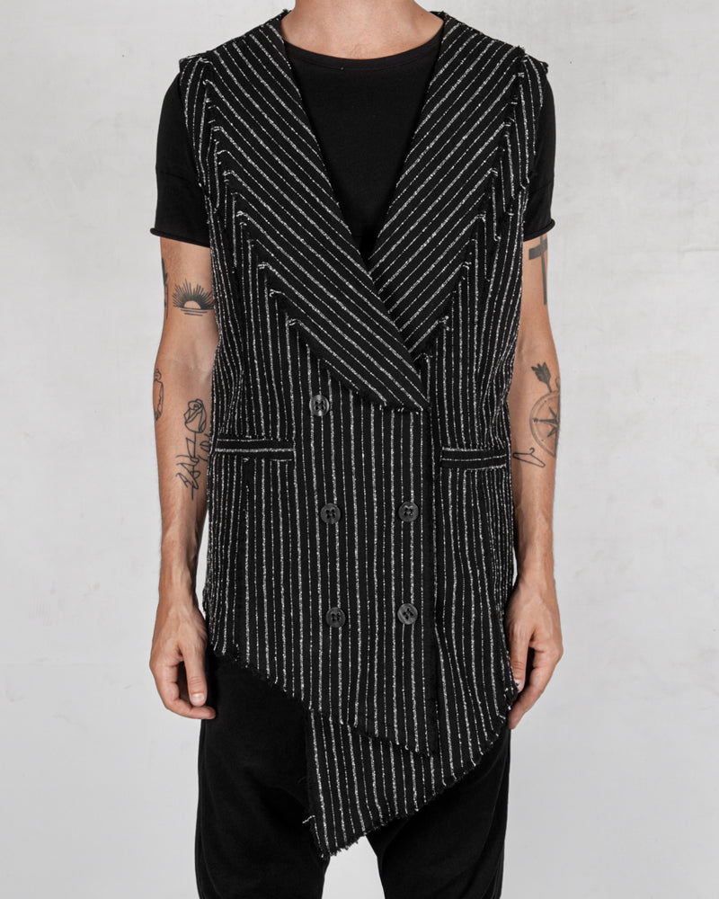 La haine inside us - Pinstripe cotton vest - Stilett.com