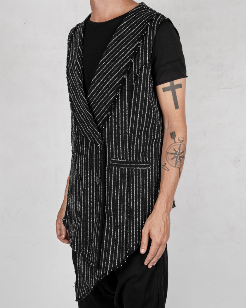 La haine inside us - Pinstripe cotton vest - Stilett.com