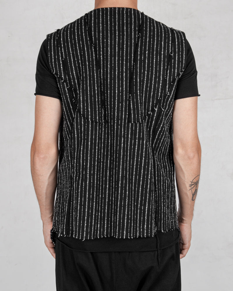La haine inside us - Pinstripe cotton vest - Stilett.com