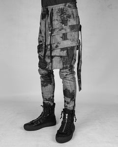 Stretch panel bull jeans printed