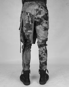 Stretch panel bull jeans printed