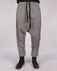 Striped linen cotton trousers