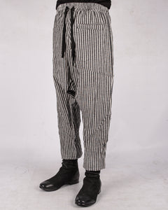 Striped linen cotton trousers