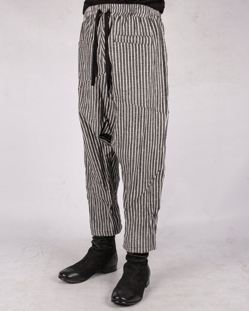La haine inside us - Striped linen cotton trousers - https://stilett.com/