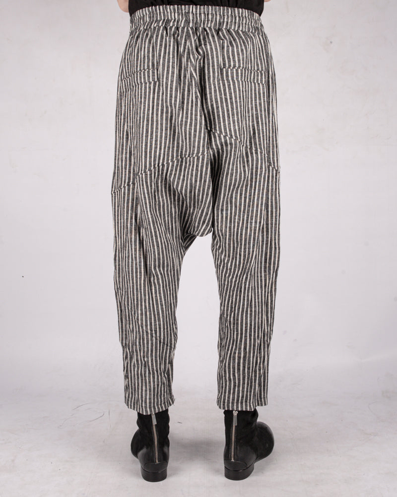 Striped linen cotton trousers