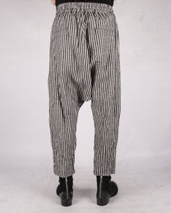Striped linen cotton trousers