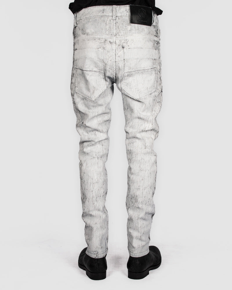 Leon Louis - Dart cut jeans - White crackle paint - Stilett.com