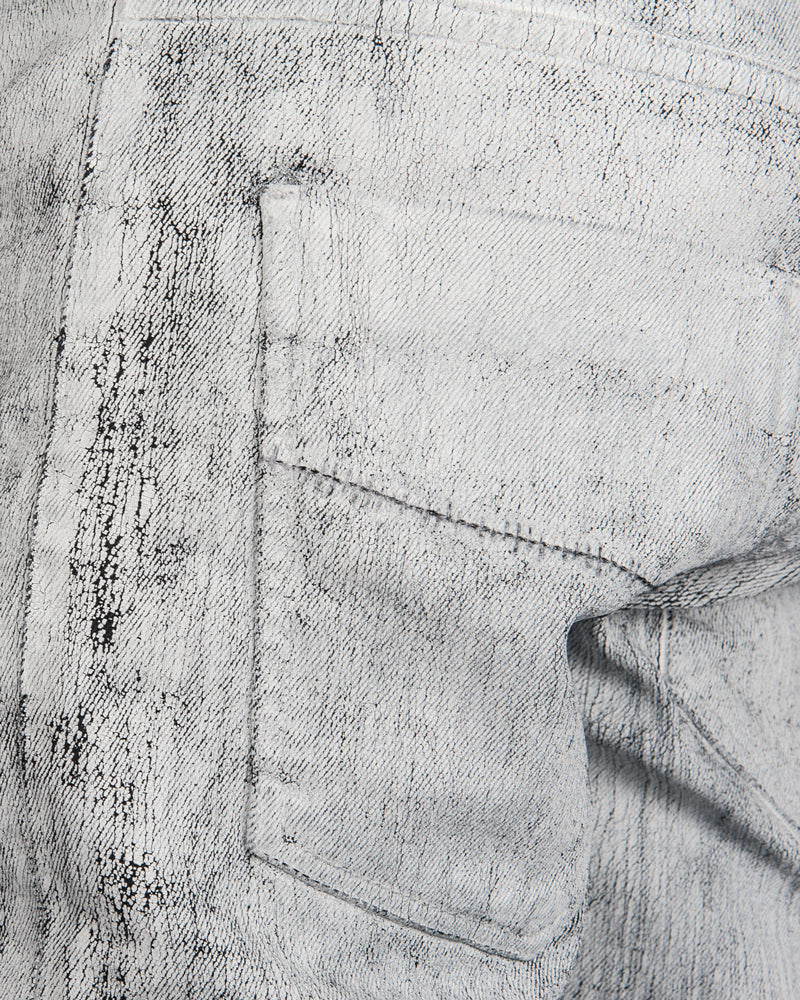 Leon Louis - Dart cut jeans - White crackle paint - Stilett.com