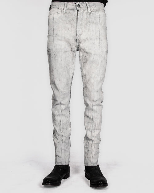 Leon Louis - Dart cut jeans - White crackle paint - https://stilett.com/