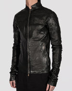 Leon Louis - Enos scar leather jacket - https://stilett.com/