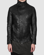 Leon Louis - Molis high collar leather jacket - https://stilett.com/