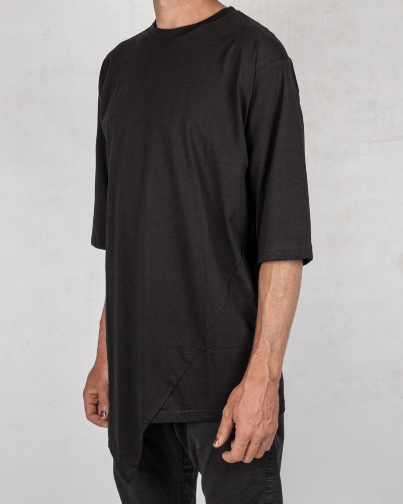 Xagon - Asymmetric crew neck tshirt black - Stilett.com