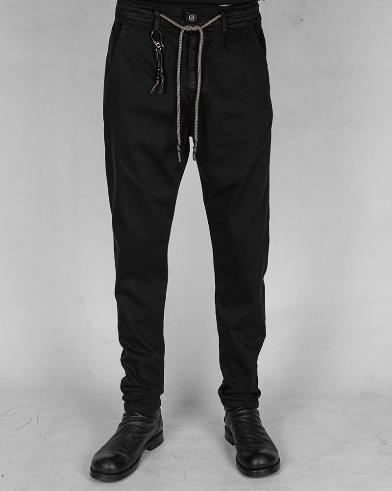 Comfort fit trouser black with grey drawstring