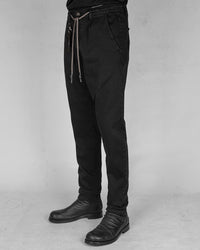 Comfort fit trouser black with grey drawstring