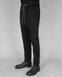 Comfort fit trouser black with grey drawstring