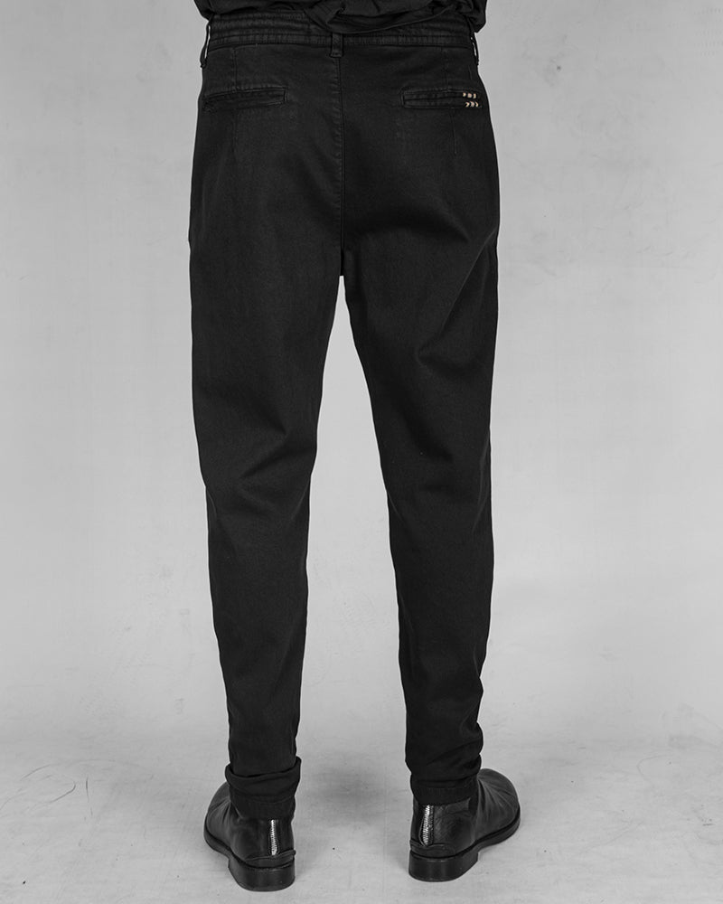 Comfort fit trouser black with grey drawstring