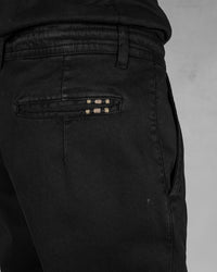 Comfort fit trouser black with grey drawstring