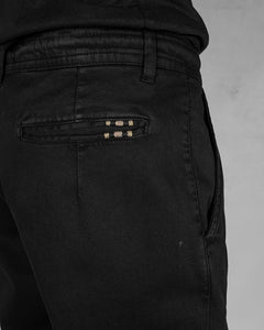 Comfort fit trouser black with grey drawstring