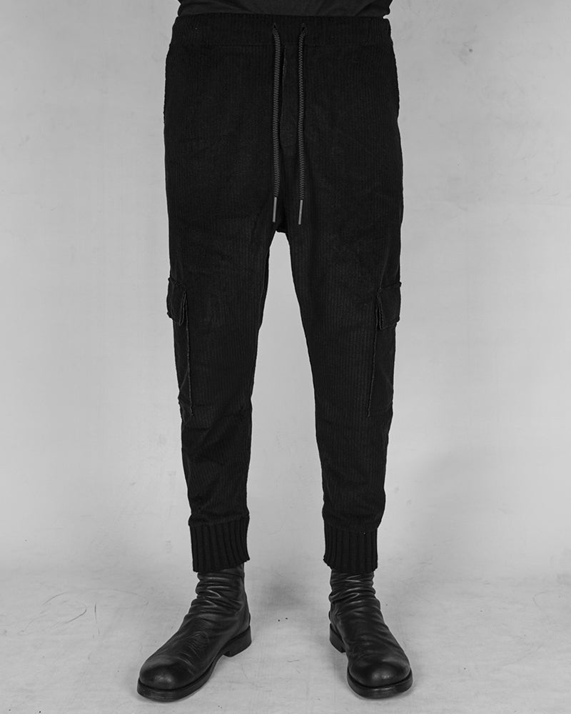 Comfort fit velvet trouser black